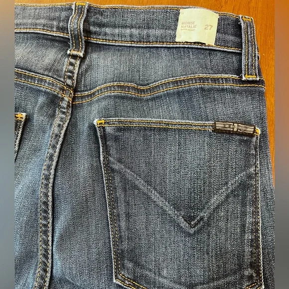 Hudson Mid-rise Natalie Distressed Skinny Jeans Dark Blue Size 27 - Picture 5 of 8